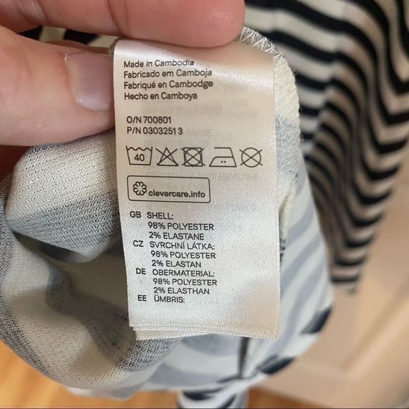 Divided cream with navy stripes tank top style dress size small - Picture 4 of 7